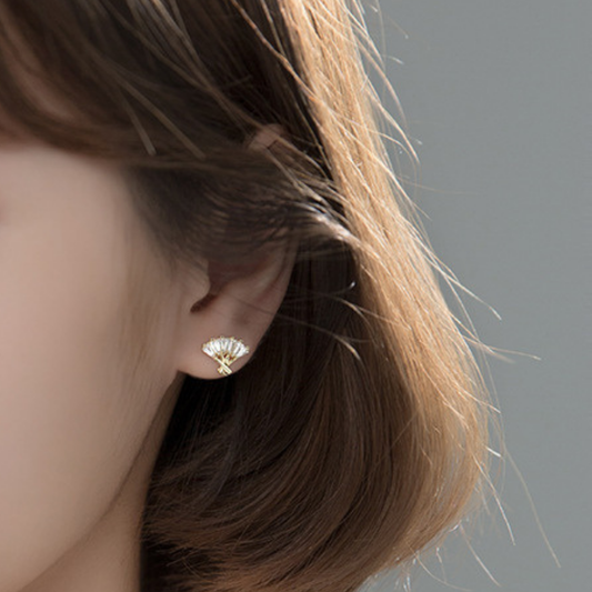 Mulan Oriental Fan Ear Studs